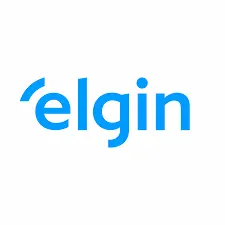 Logotipo oficial da Elgin, fabricante parceira em soluções de impressão térmica, balanças e PDV